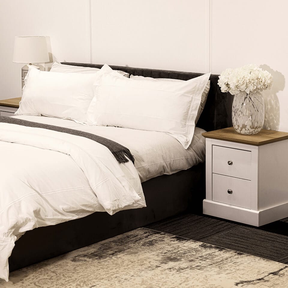 OTI Bedroom Devon White Bedside Cabinet House of Isabella UK