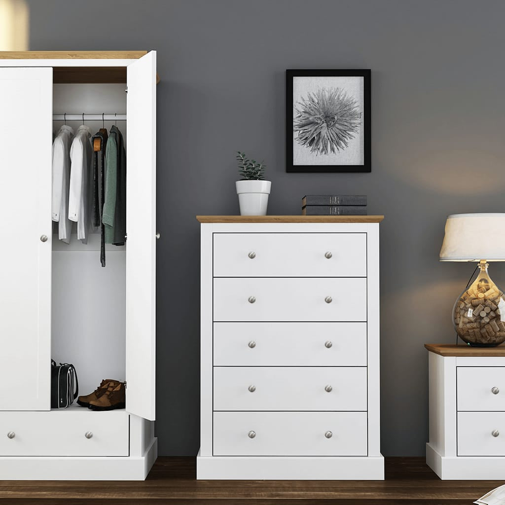 OTI Bedroom Devon White Chest of Drawers House of Isabella UK