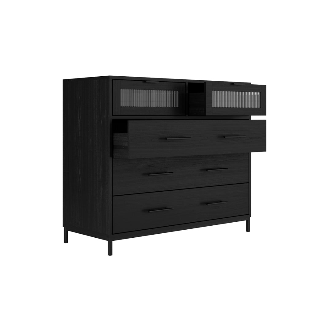 OTI Bedroom Edison Black Chest of Drawers House of Isabella UK