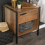 OTI Bedroom Hoxton Distressed Oak Effect Bedside Cabinet House of Isabella UK