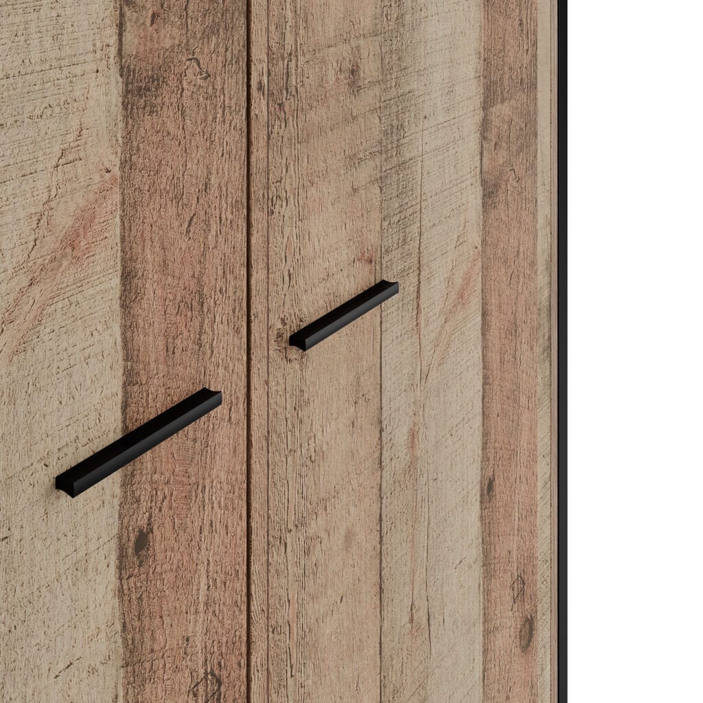 OTI Bedroom Hoxton Distressed Oak Effect Double Wardrobe House of Isabella UK