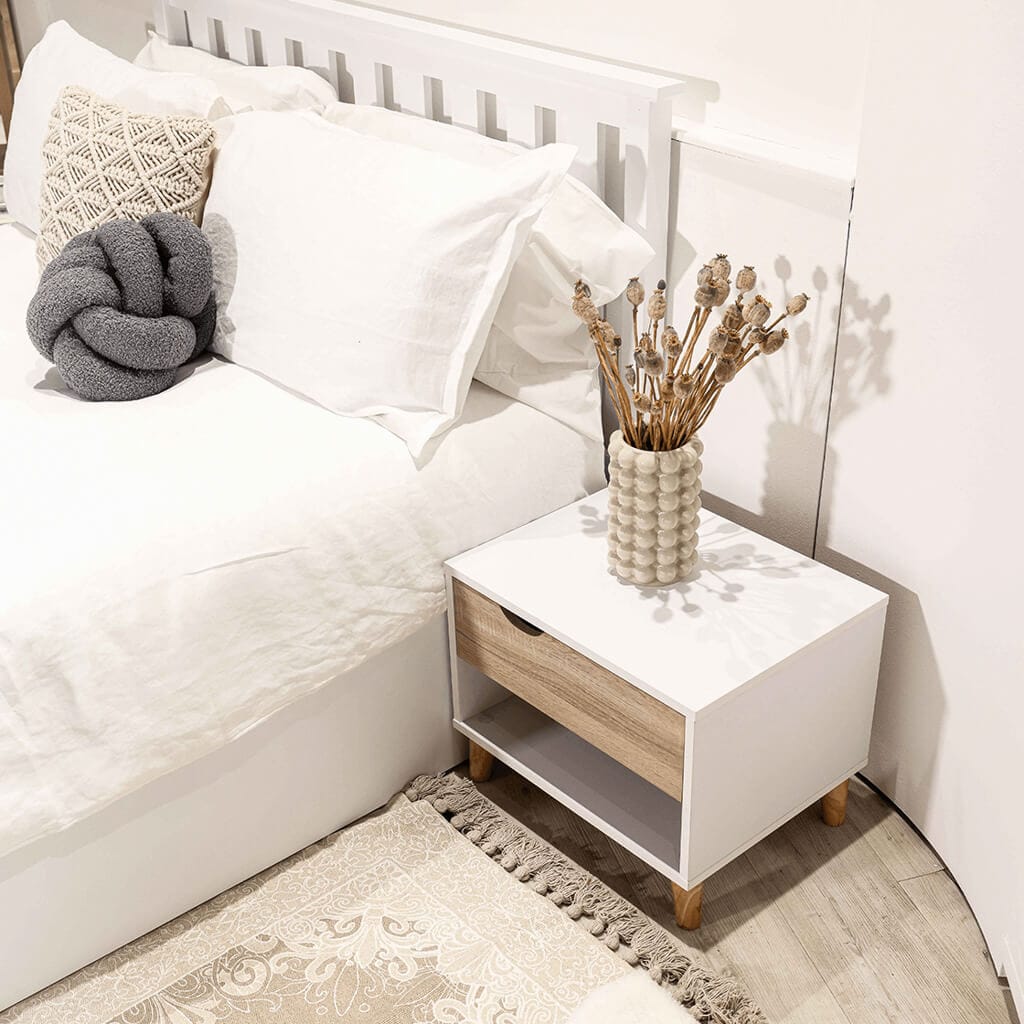 OTI Bedroom Stockholm White-Oak Bedside Cabinet House of Isabella UK