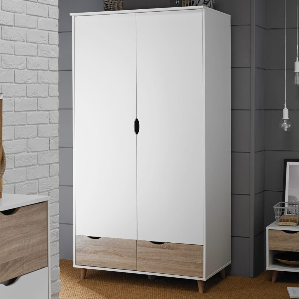 OTI Bedroom Stockholm White-Oak Double Wardrobe House of Isabella UK