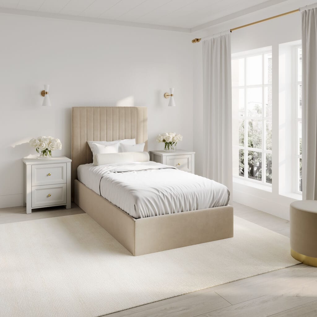 OTI Beds Berlin Beige Tall Single Bed House of Isabella UK