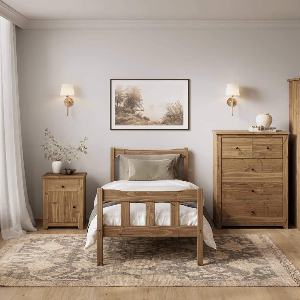 OTI Beds Havana Pine Single Bed House of Isabella UK