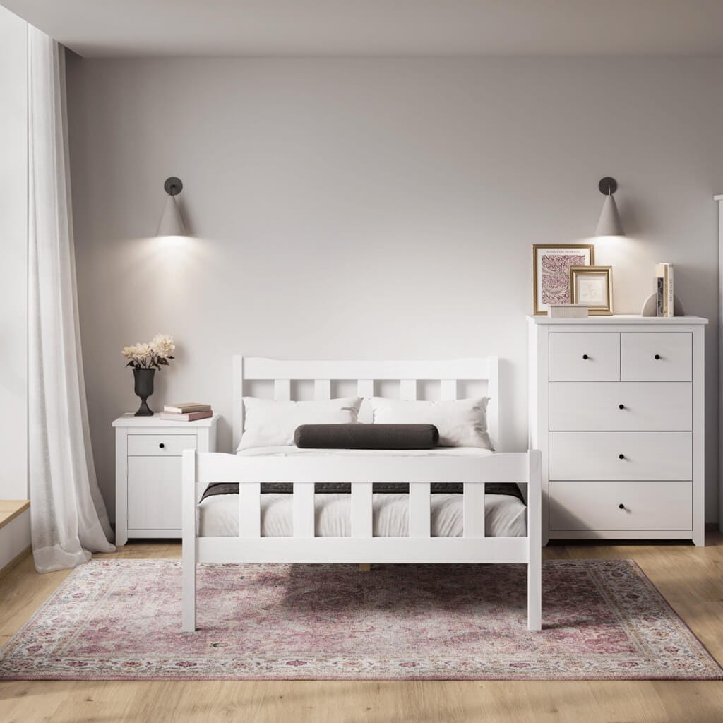 OTI Beds Havana White Double Bed House of Isabella UK
