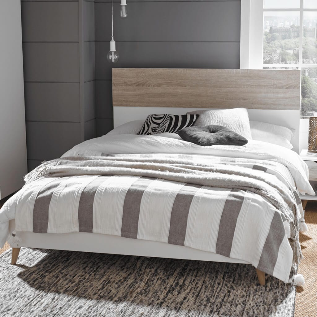 OTI Beds Stockholm Kingsize Bed White-Oak House of Isabella UK
