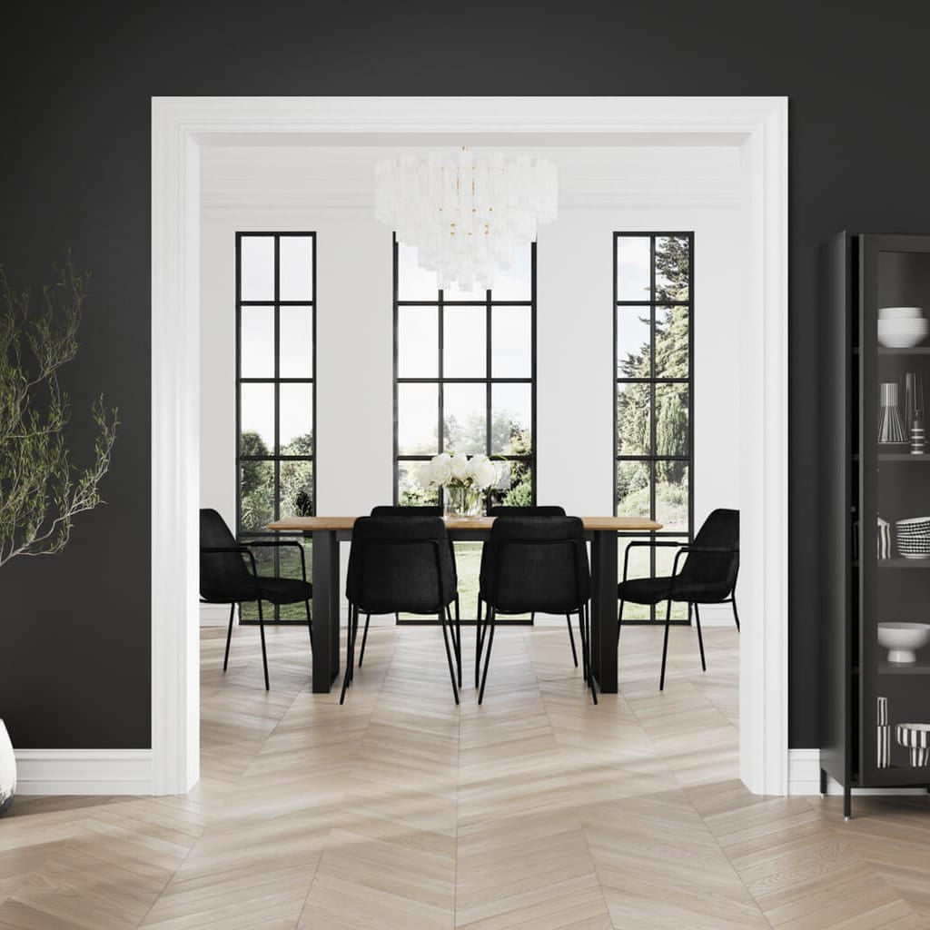 OTI Dining Antibes Black Dining Table 4 Carlo Black Chairs with Arms House of Isabella UK