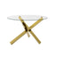 OTI Dining Capri Glass & Gold Dining Table House of Isabella UK