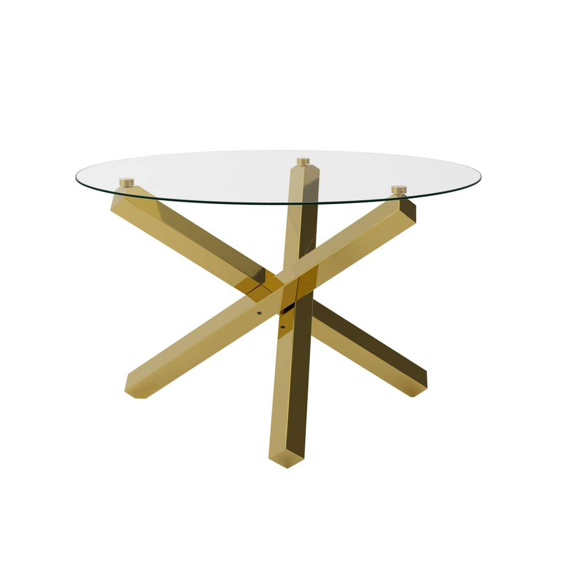 OTI Dining Capri Glass & Gold Dining Table House of Isabella UK