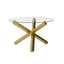 OTI Dining Capri Glass & Gold Dining Table House of Isabella UK