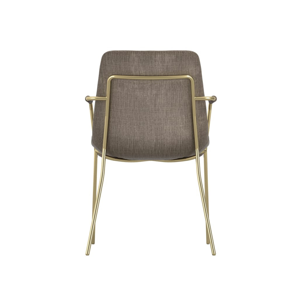 OTI Dining Carlo Taupe and Gold Dining Chair with Arms House of Isabella UK