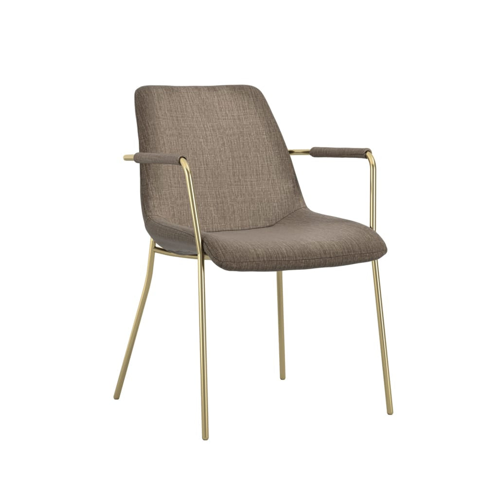 OTI Dining Carlo Taupe and Gold Dining Chair with Arms House of Isabella UK