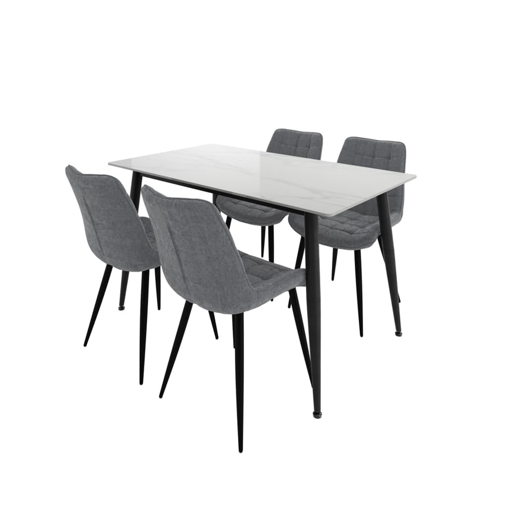 OTI Dining Luna Marble Effect Dining Set House of Isabella UK