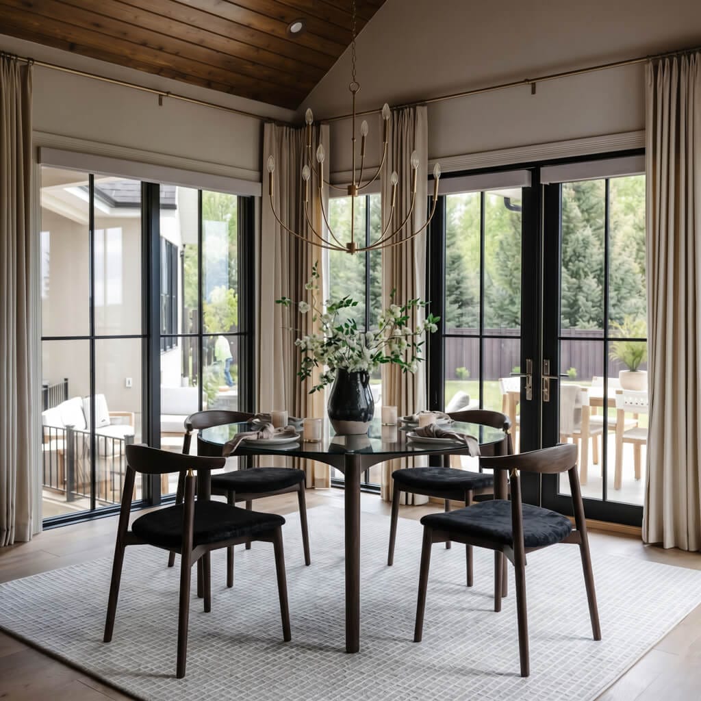 OTI Dining Ned Clear and Chocolate Dining Table House of Isabella UK