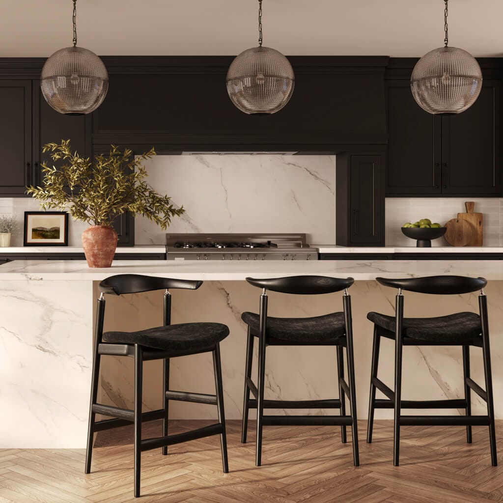 OTI Dining Seine Coal and Black Counter Stool House of Isabella UK
