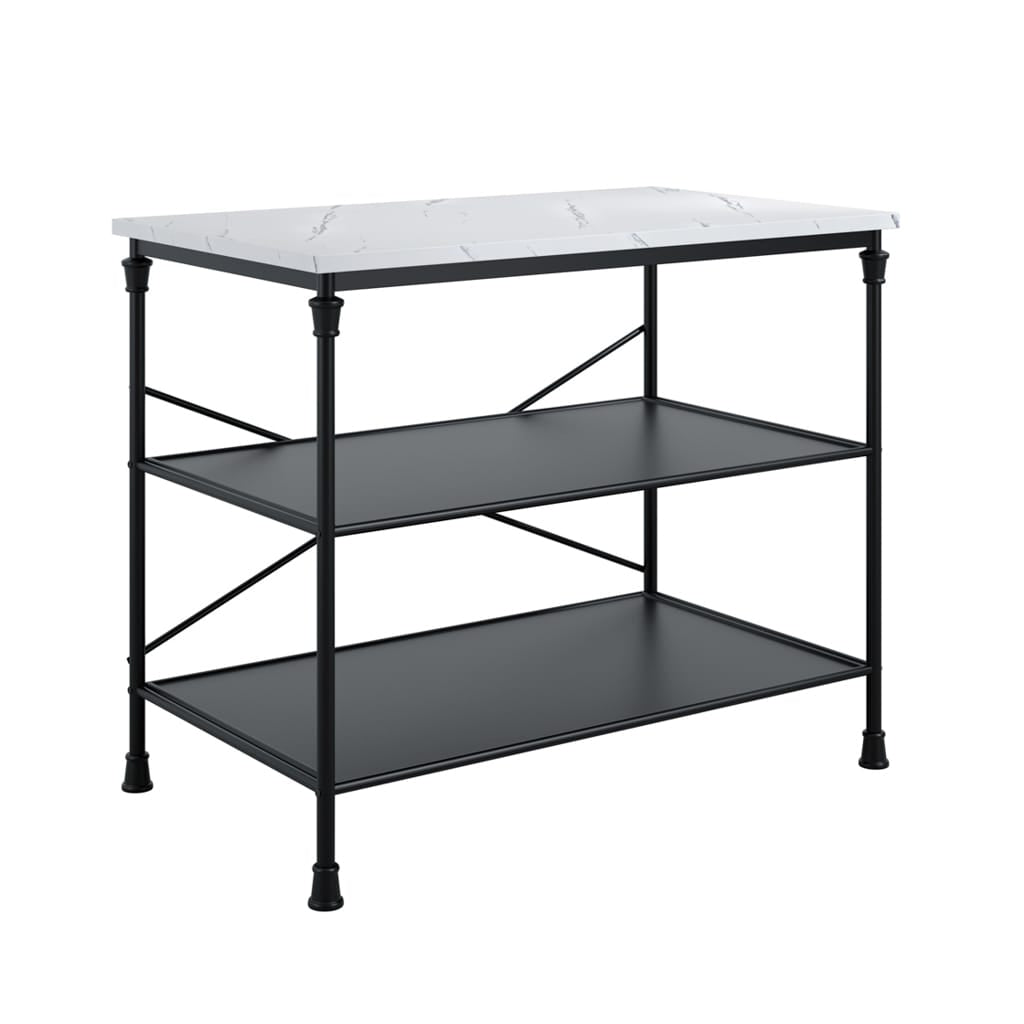 OTI Kitchen Fairmont Marble & Black Kitchen Island House of Isabella UK