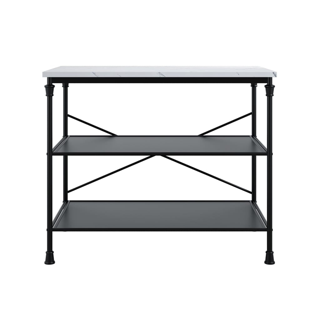 OTI Kitchen Fairmont Marble & Black Kitchen Island House of Isabella UK