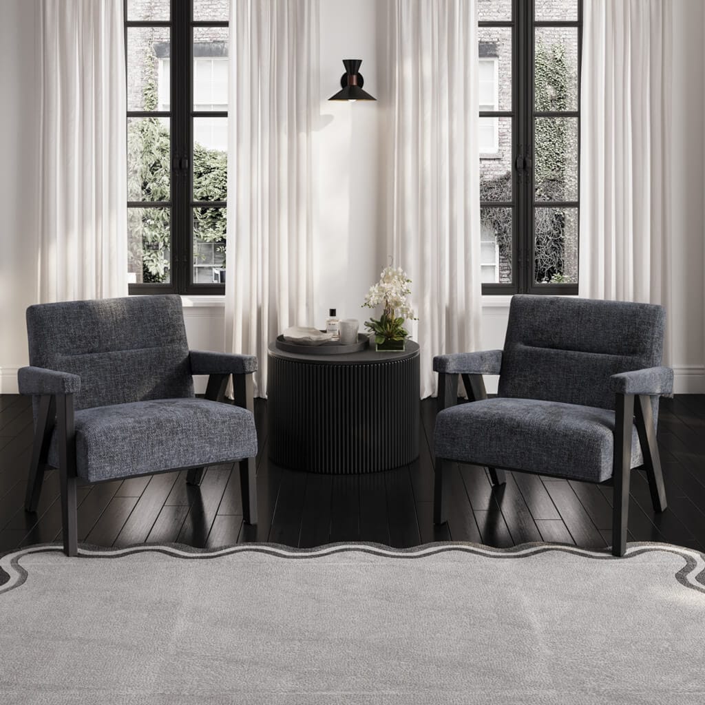 OTI Living Abel Coal and Black Chair House of Isabella UK