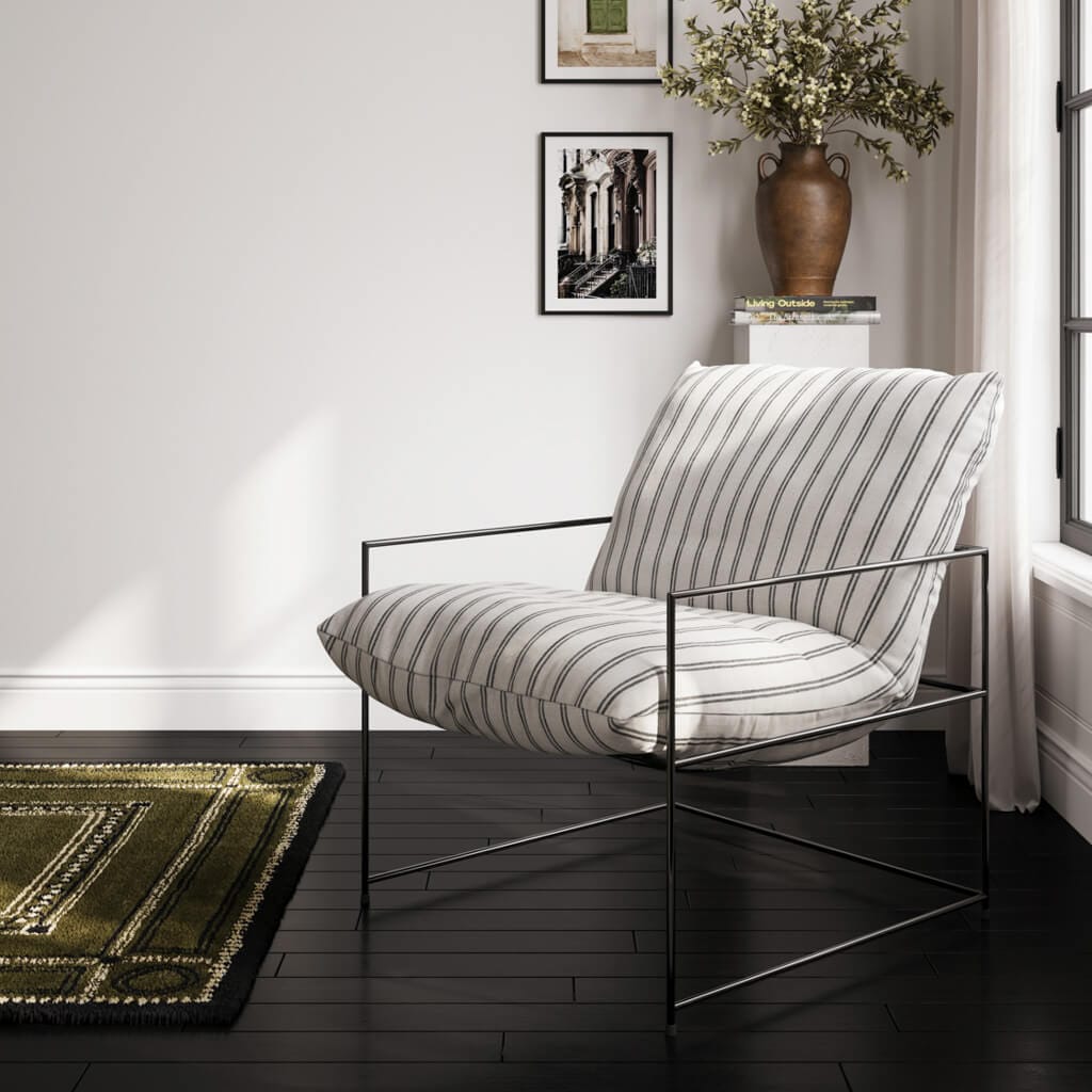OTI Living Brook Chalk Stripe Chair House of Isabella UK