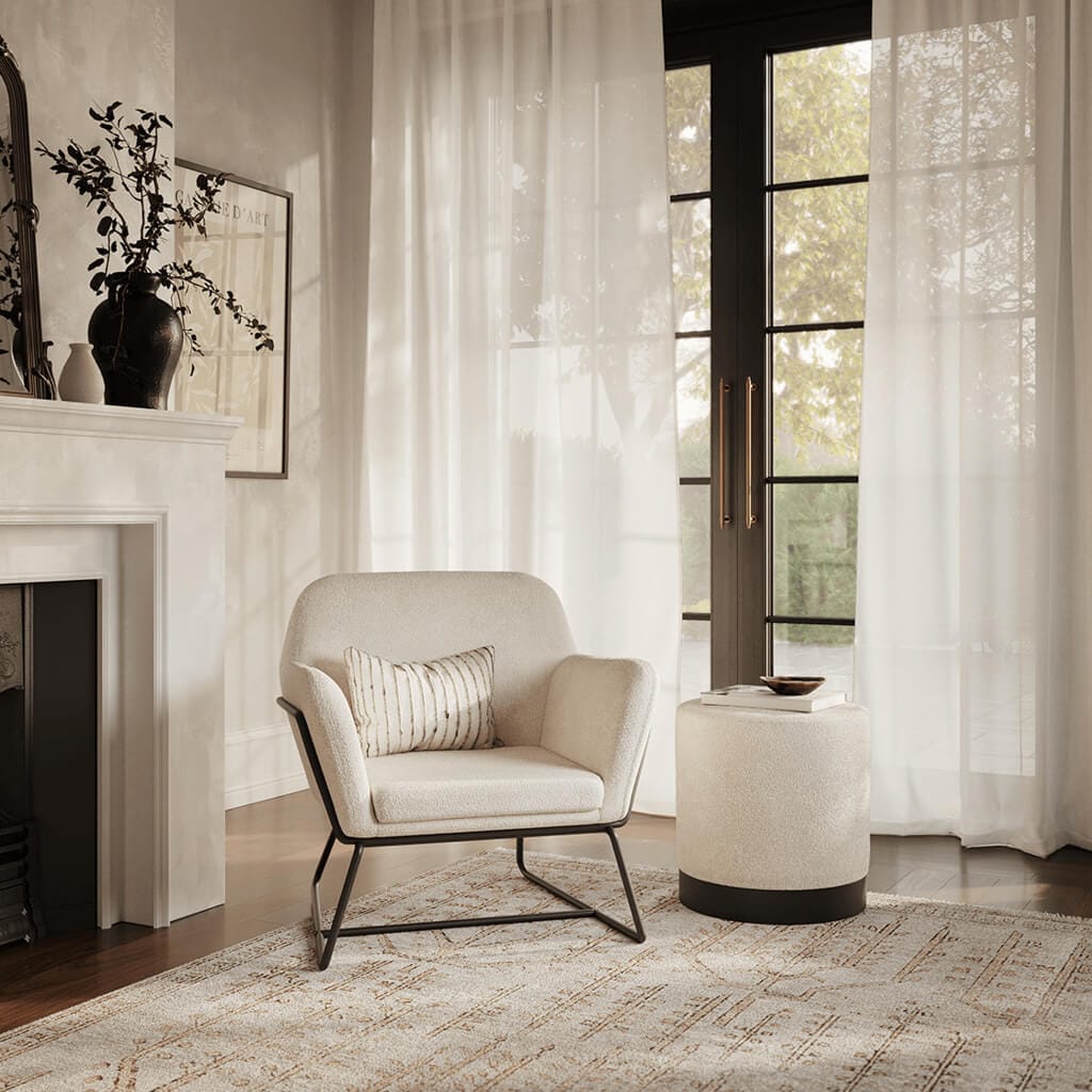 OTI Living Charles Ivory Boucle Chair House of Isabella UK