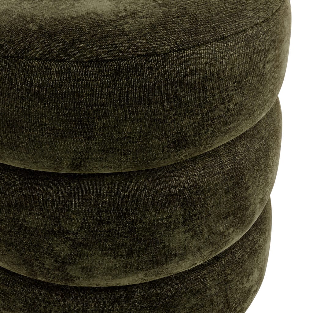 OTI Living Emi Olive and Black Pouffe House of Isabella UK