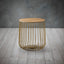 OTI Living Enzo Oak & Gold Side Table House of Isabella UK