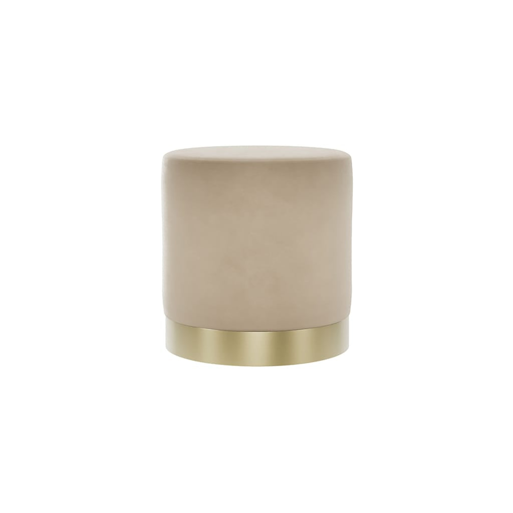 OTI Living Lara Beige Velvet Large Pouffe House of Isabella UK