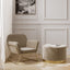 OTI Living Lara Beige Velvet Large Pouffe House of Isabella UK