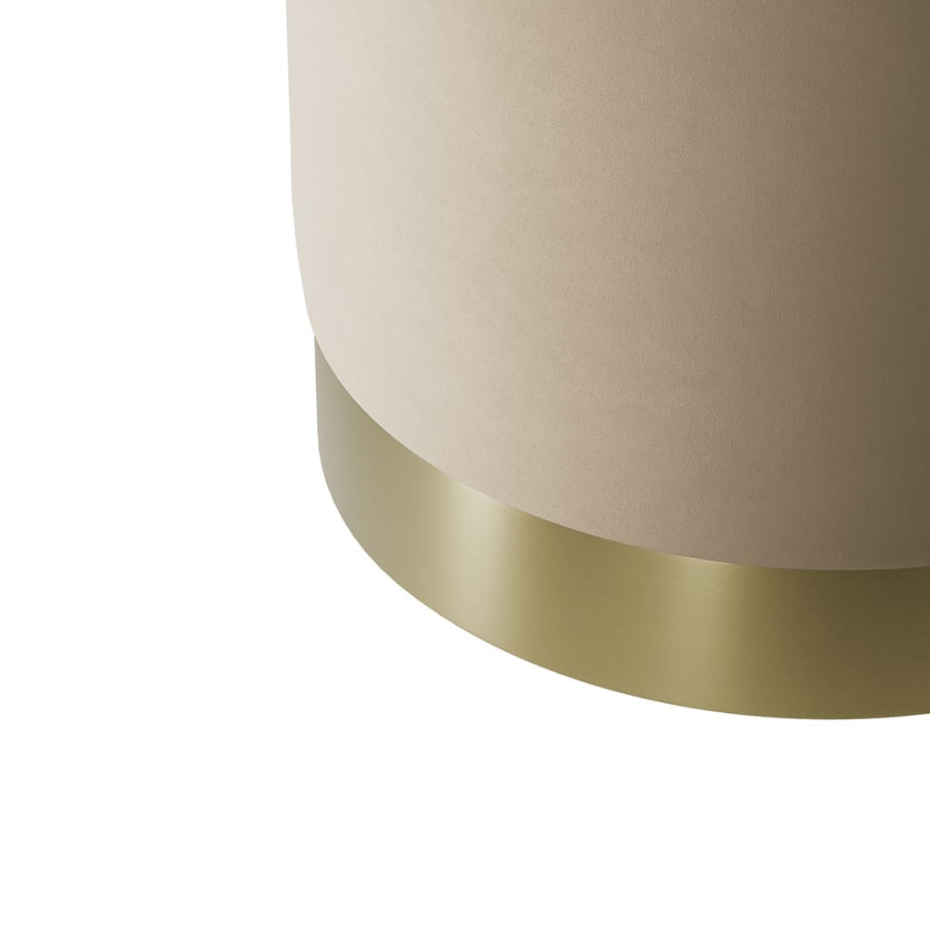 OTI Living Lara Beige Velvet Small Pouffe House of Isabella UK