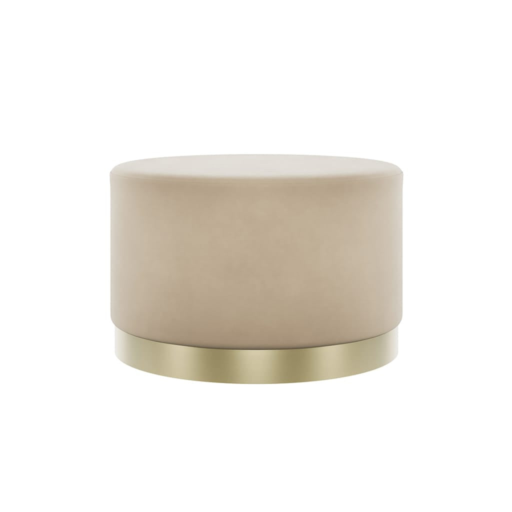 OTI Living Lara Beige Velvet Small Pouffe House of Isabella UK