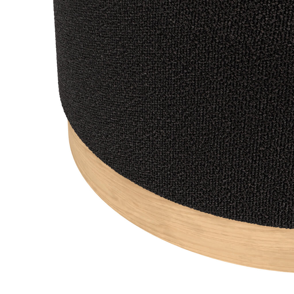 OTI Living Lara Black Large Pouffe House of Isabella UK