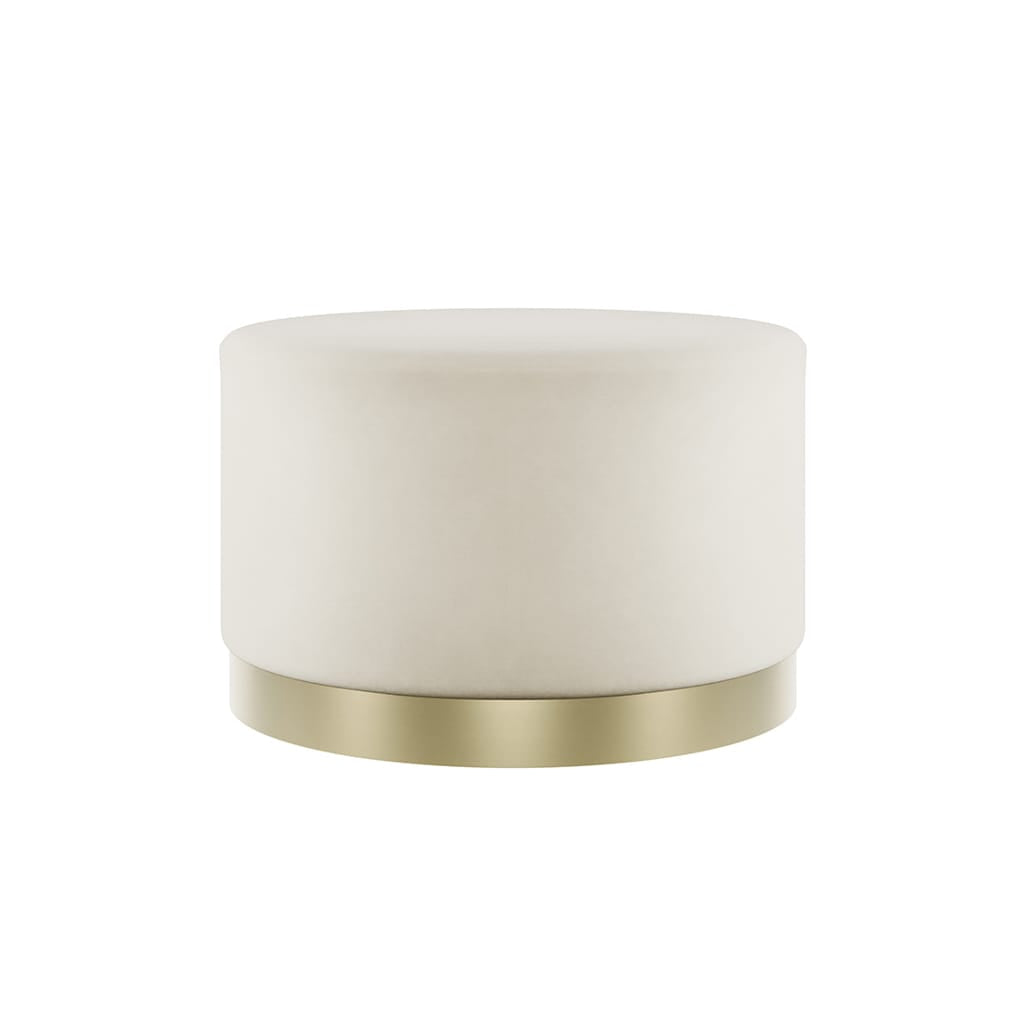 OTI Living Lara Cream Velvet Large Pouffe House of Isabella UK