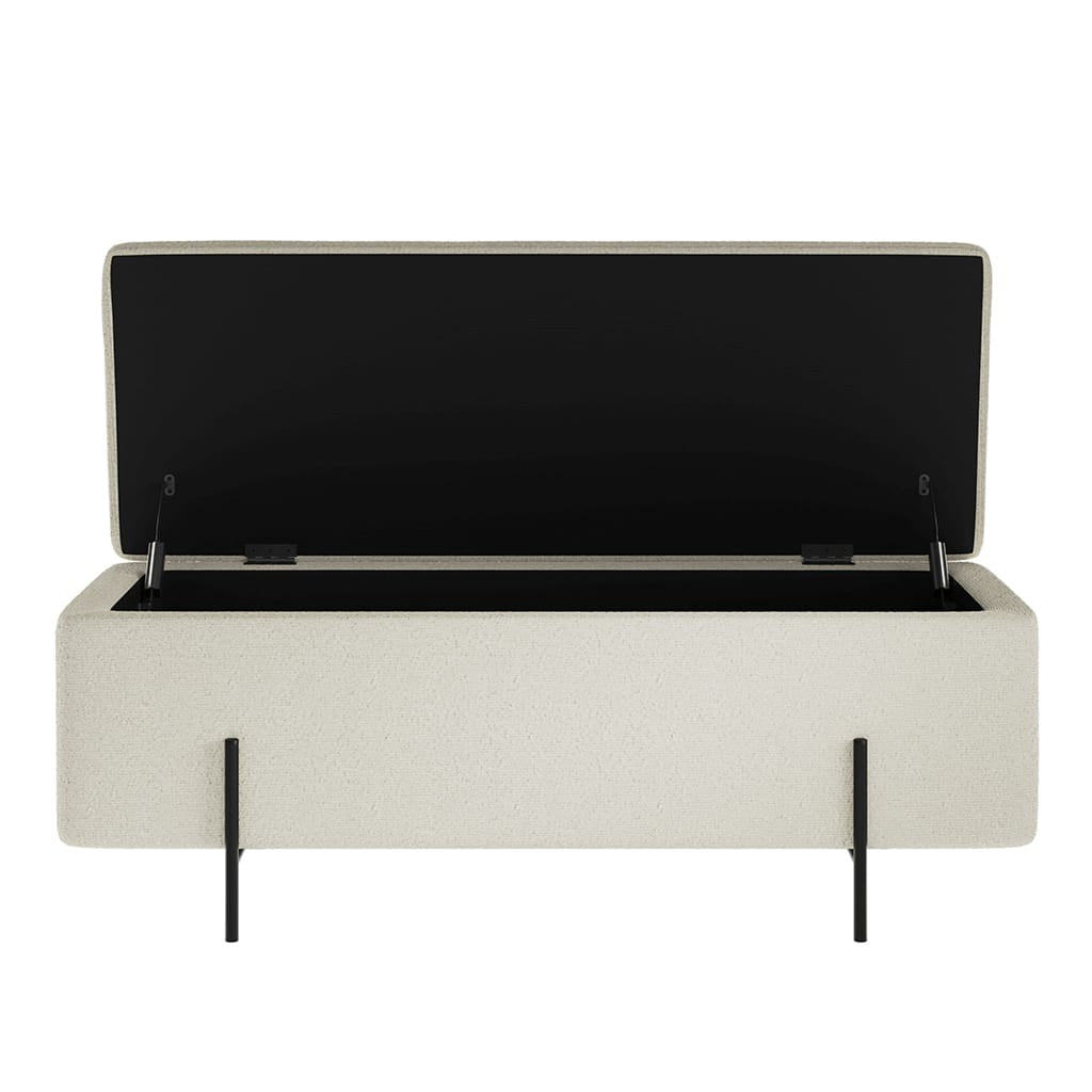 OTI Living Lola Ivory Boucle Storage Ottoman House of Isabella UK