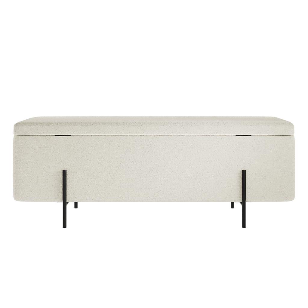 OTI Living Lola Ivory Boucle Storage Ottoman House of Isabella UK