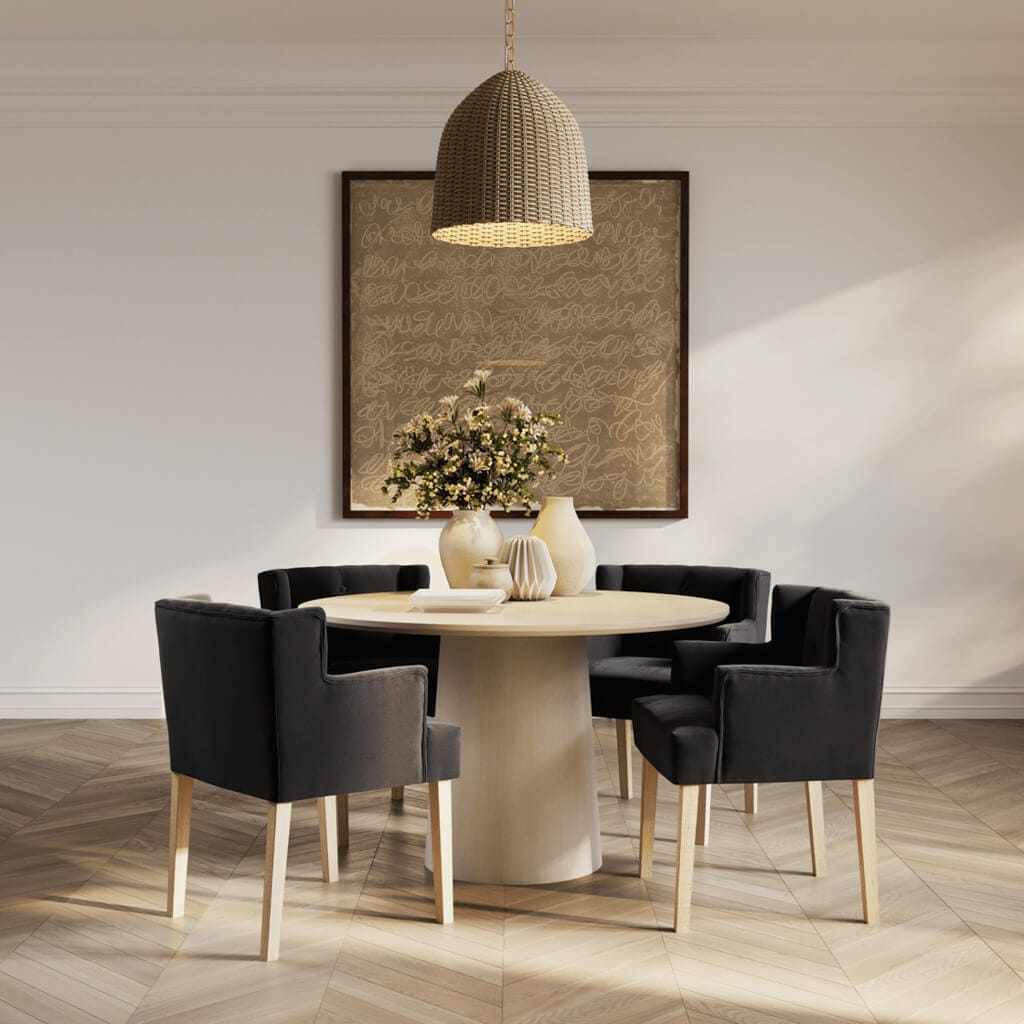 OTI Living Shay Anthracite Winged Chair with Arms House of Isabella UK