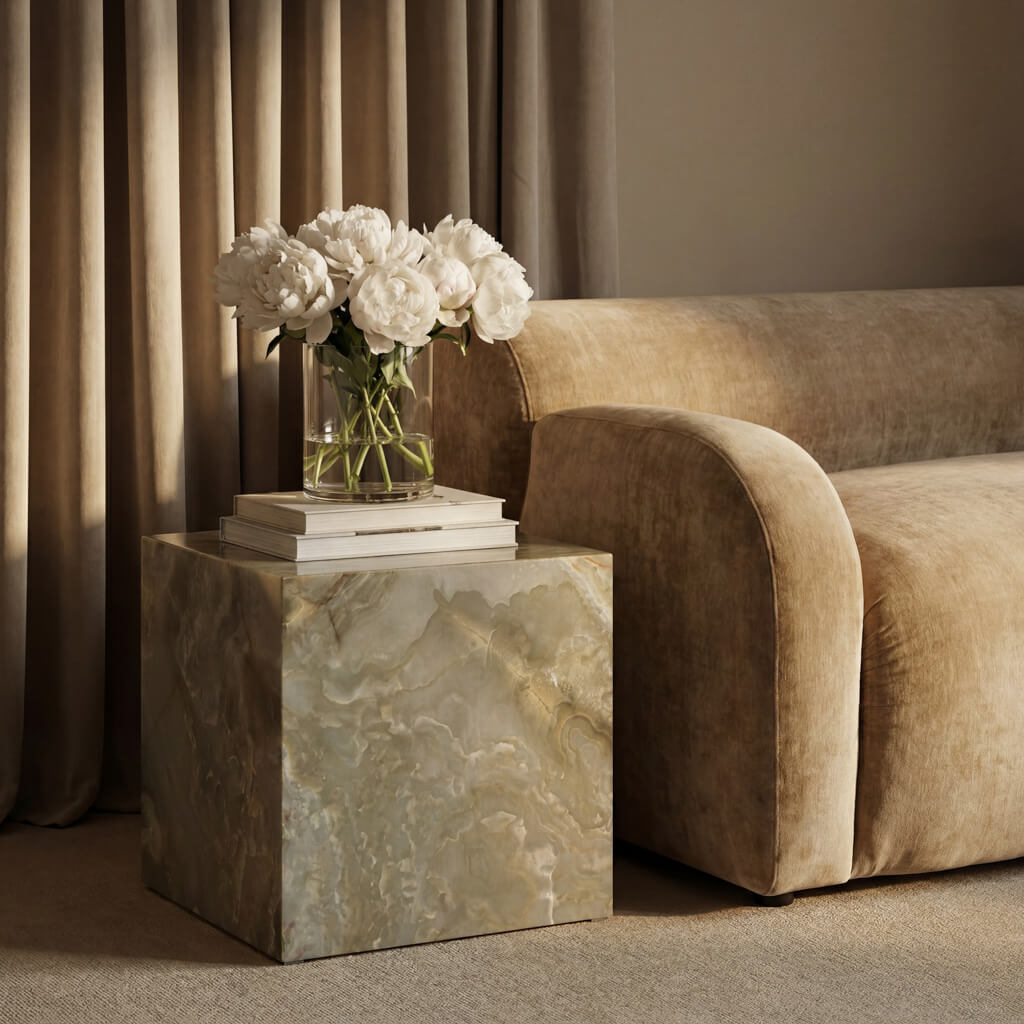 OTI Living Sur Sage Onyx Side Table House of Isabella UK