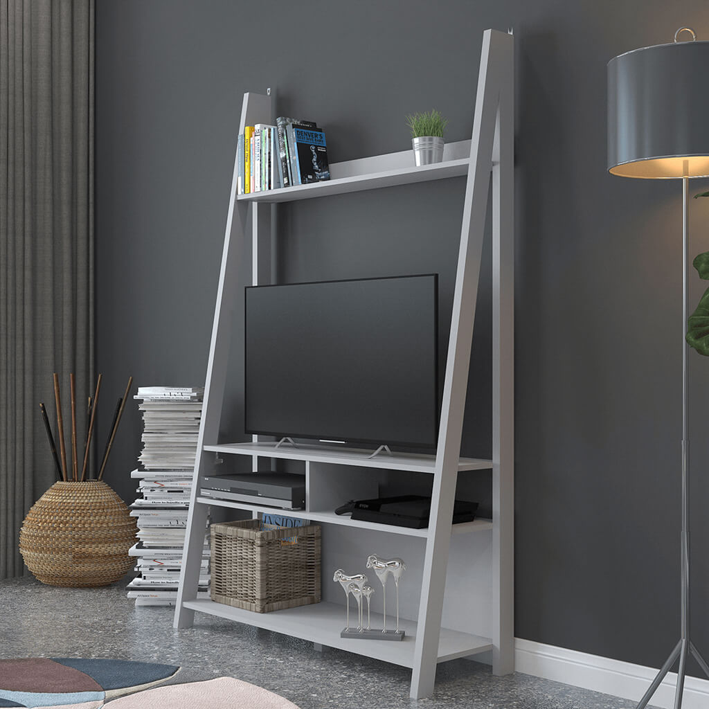 OTI Living Tiva Grey Ladder Media Unit House of Isabella UK