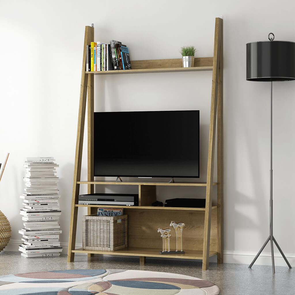 OTI Living Tiva Oak Ladder Media Unit House of Isabella UK
