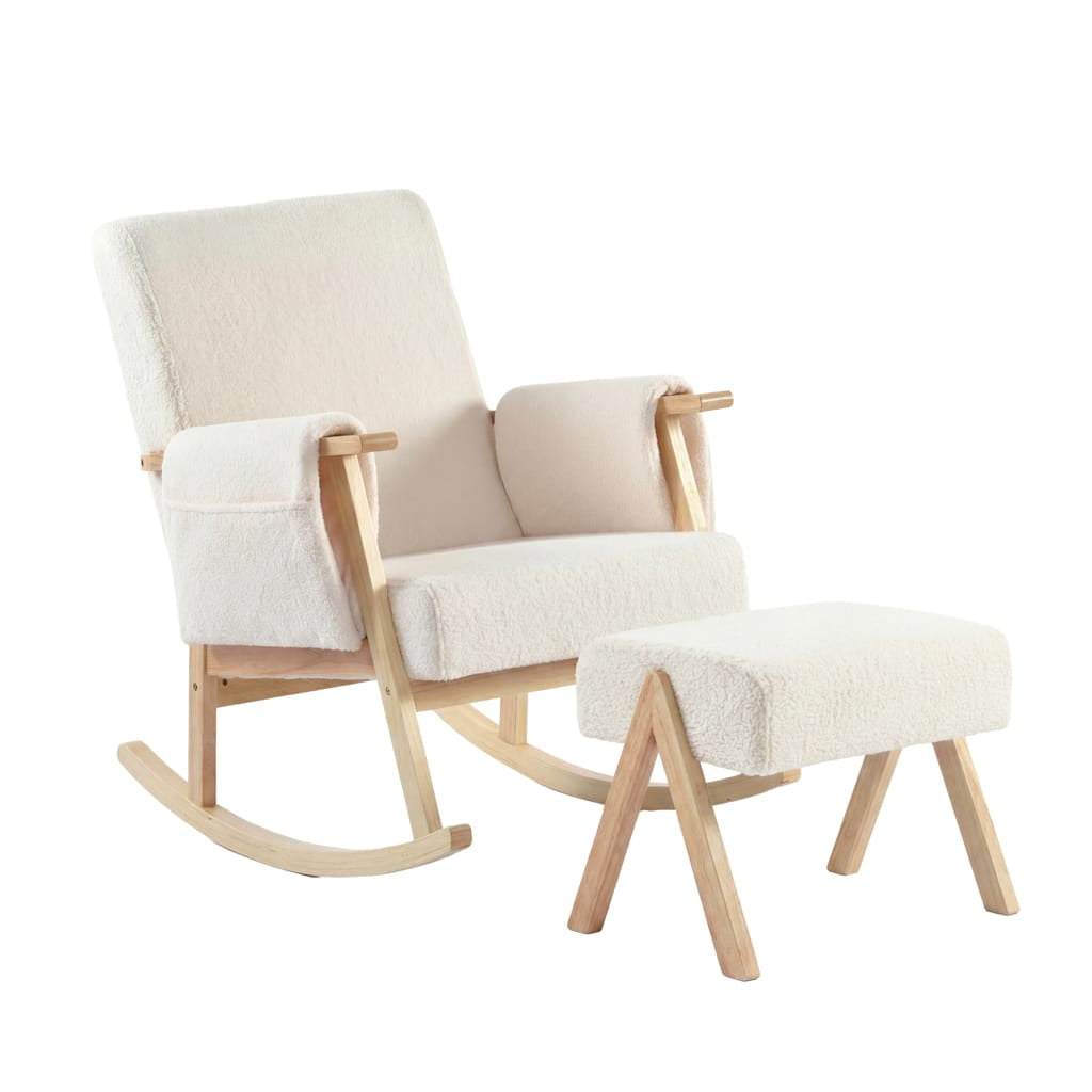 OTI Nursery Storyteller Nursing Chair and Footstool Off White Ted House of Isabella UK