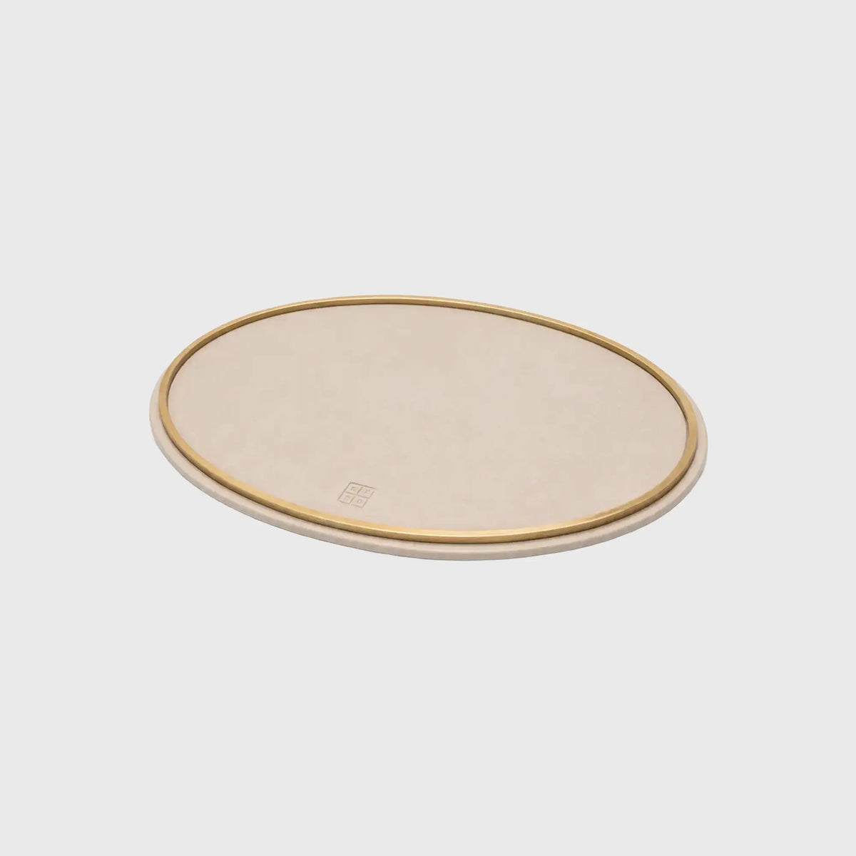 Oval Tray Metal Trim Pumice