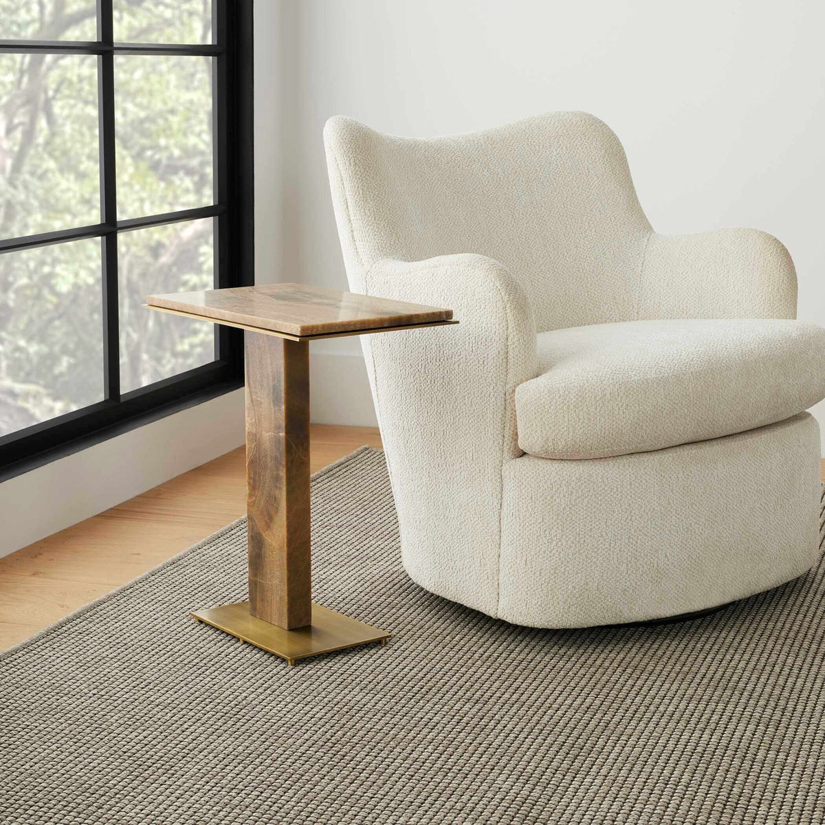 Overhang Accent Table in Latte Onyx