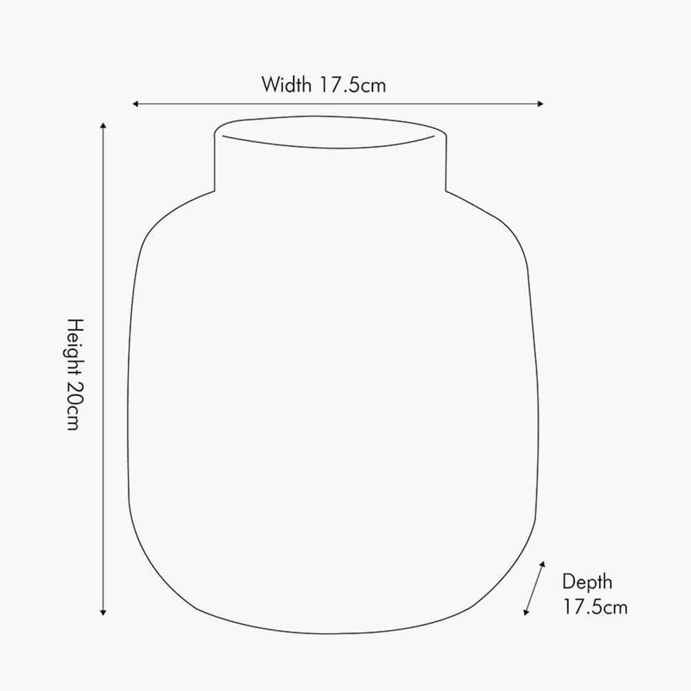 Alina White Dot Design Small Stoneware Vase.