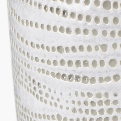 Pacific Lifestyle Accessories Alina White Dot Design Small Stoneware Vase House of Isabella UK