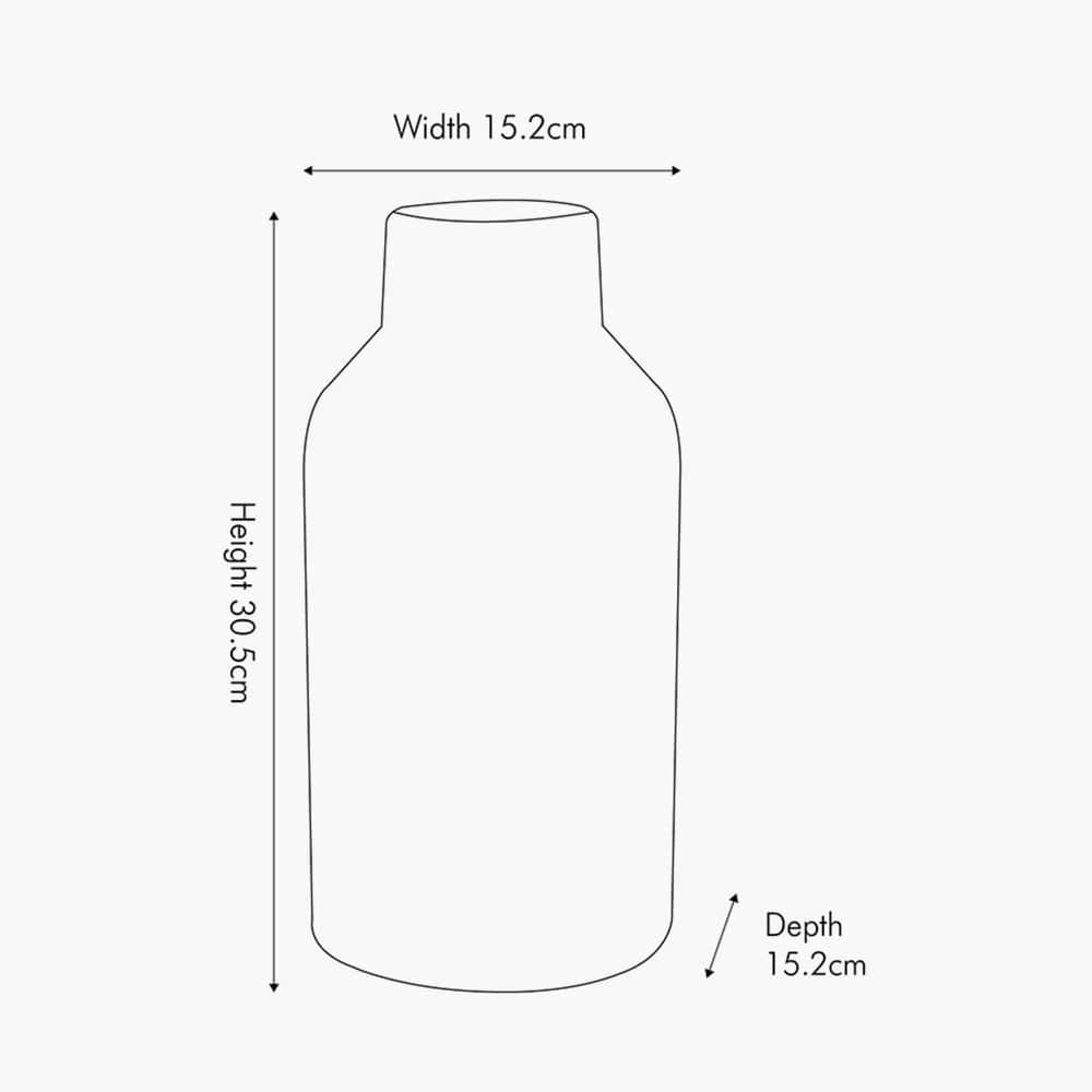 Alina White Dot Design Stoneware Vase.