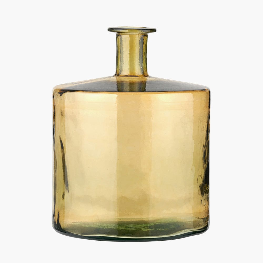 Amber Recycled Glass Bottle Vase.