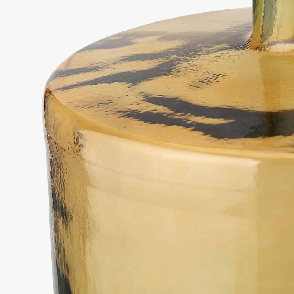 Amber Recycled Glass Bottle Vase.