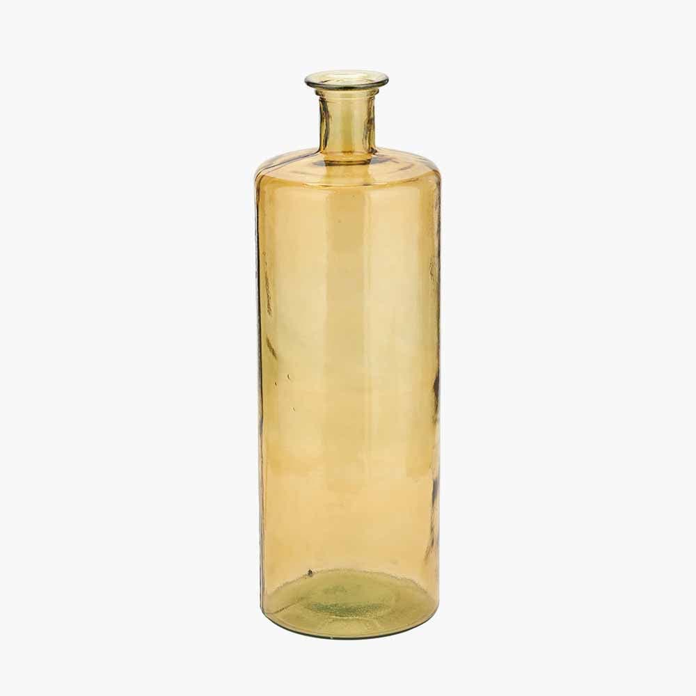 Amber Recycled Glass Bottle Vase Tall.