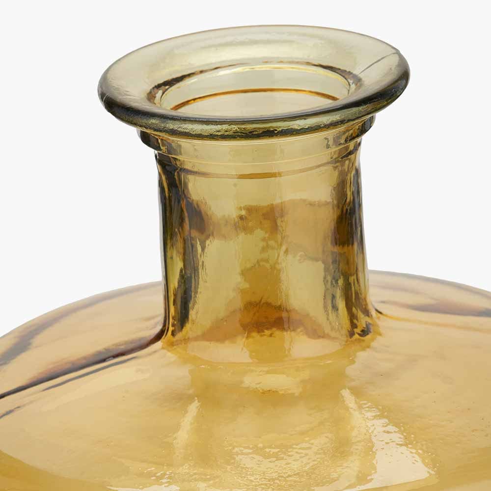 Amber Recycled Glass Bottle Vase Tall.