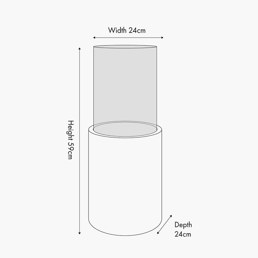 Antique Brass Finish Metal and Clear Glass Hurricane.